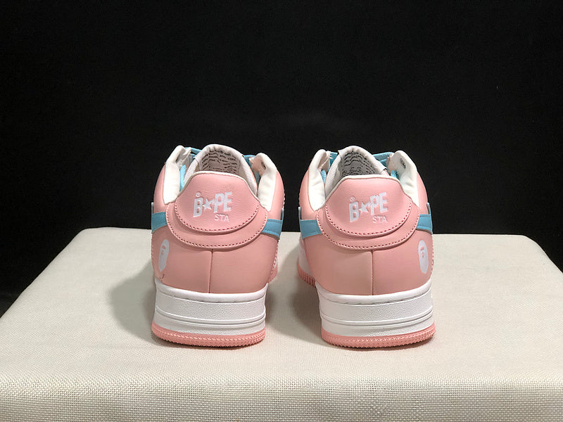 A BATHING APE BAPE STA Low-Top Sneakers – Blush Pink & Sky Blue