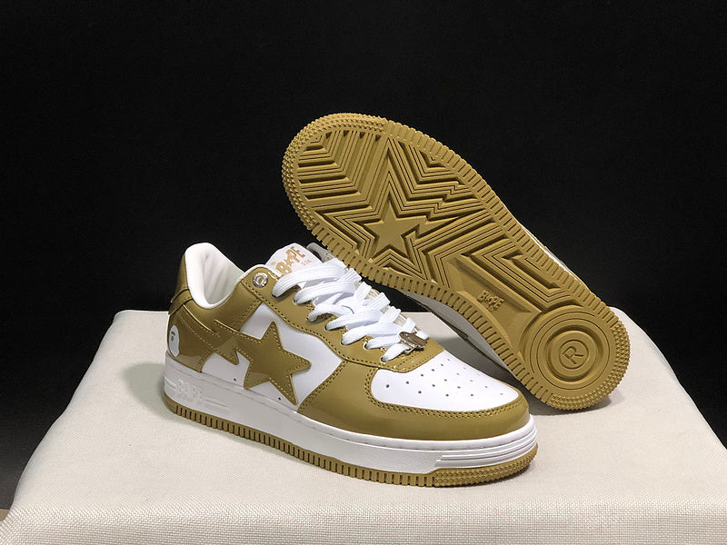 A BATHING APE BAPE STA Low-Top Sneakers – Olive Green & White