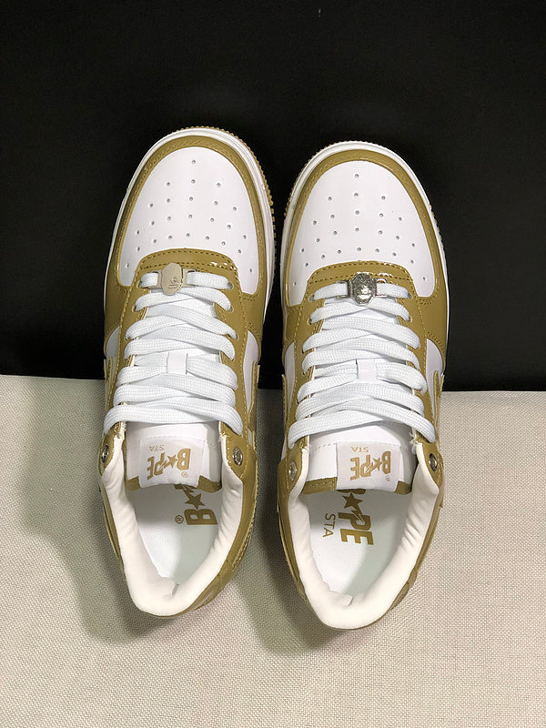 A BATHING APE BAPE STA Low-Top Sneakers – Olive Green & White