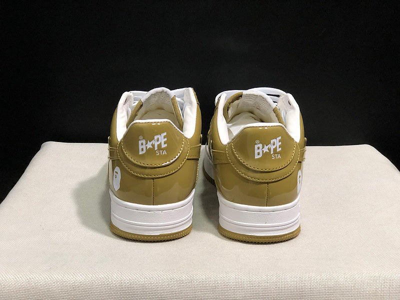 A BATHING APE BAPE STA Low-Top Sneakers – Olive Green & White