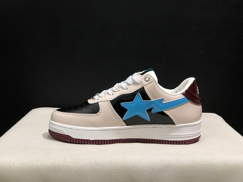 A BATHING APE BAPE STA Low-Top Sneakers – Cream, Black & Blue