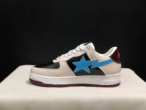 A BATHING APE BAPE STA Low-Top Sneakers – Cream, Black & Blue