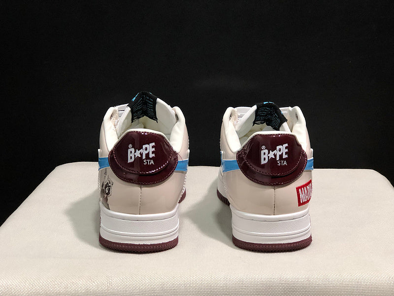 A BATHING APE BAPE STA Low-Top Sneakers – Cream, Black & Blue