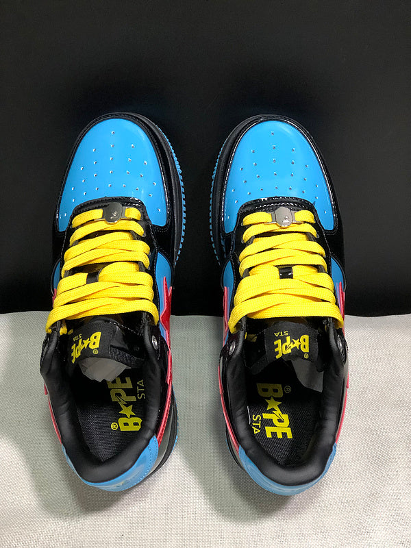 A BATHING APE BAPE STA Low-Top Sneakers – Black, Blue & Red