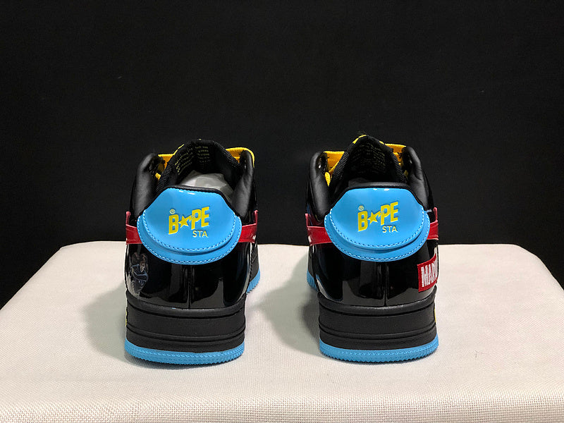 A BATHING APE BAPE STA Low-Top Sneakers – Black, Blue & Red
