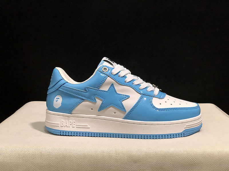 A BATHING APE BAPE STA Low-Top Sneakers – Sky Blue & White