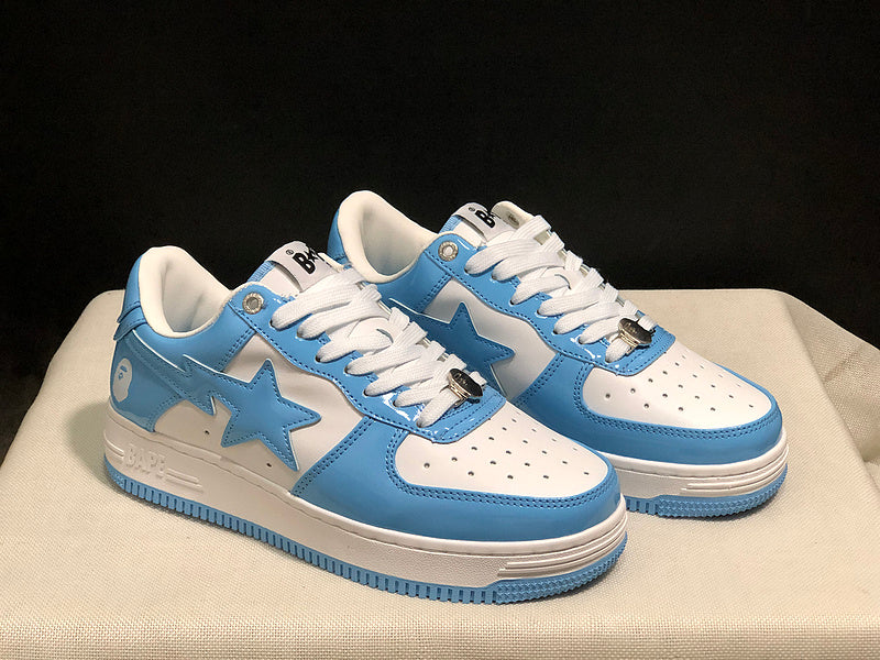 A BATHING APE BAPE STA Low-Top Sneakers – Sky Blue & White