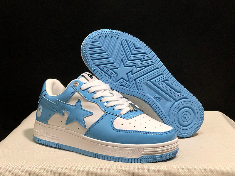 A BATHING APE BAPE STA Low-Top Sneakers – Sky Blue & White