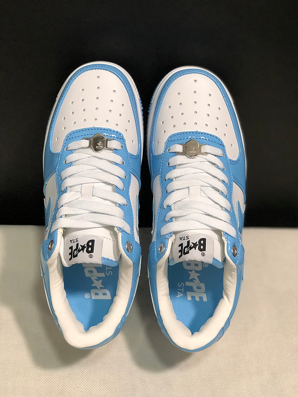A BATHING APE BAPE STA Low-Top Sneakers – Sky Blue & White