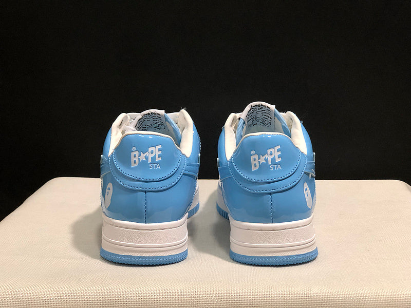 A BATHING APE BAPE STA Low-Top Sneakers – Sky Blue & White