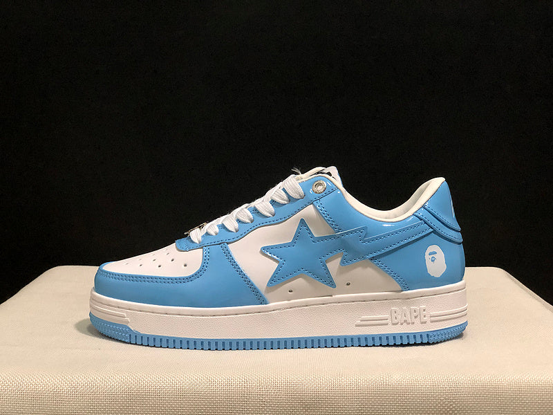 A BATHING APE BAPE STA Low-Top Sneakers – Sky Blue & White