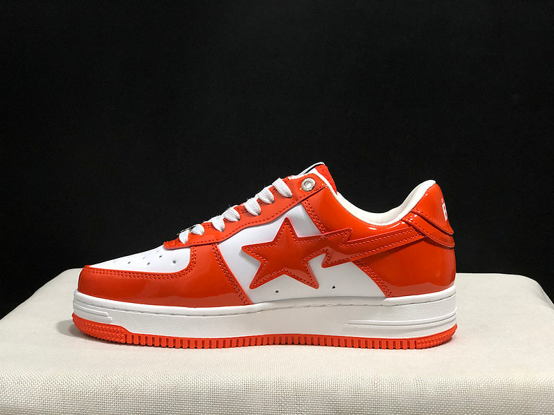 A BATHING APE BAPE STA Low-Top Sneakers – Orange & White