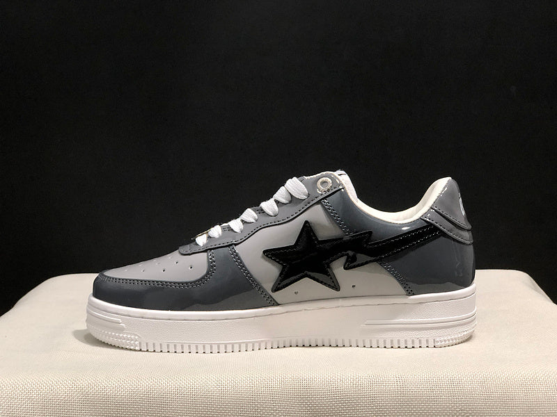 BAPE STA Low Sneakers – Grey, Black & White