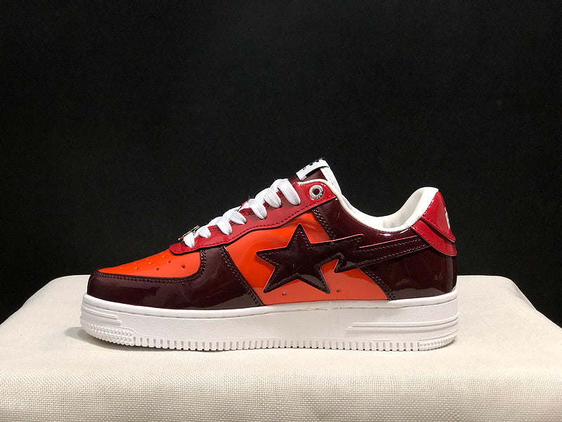 BAPE STA Low-Top Sneakers – Orange, Burgundy & Red