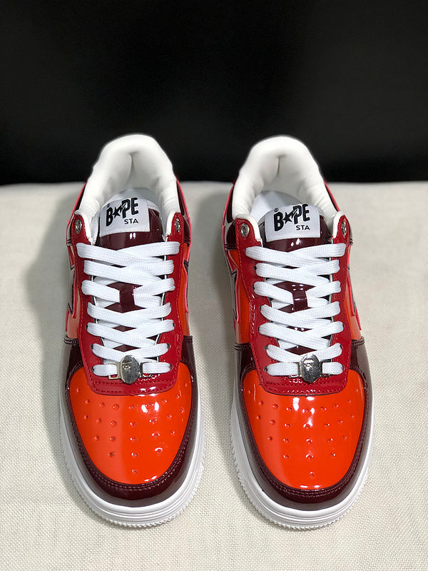 BAPE STA Low-Top Sneakers – Orange, Burgundy & Red