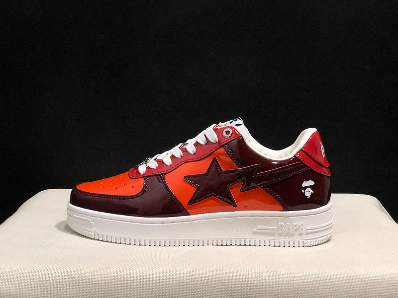 BAPE STA Low-Top Sneakers – Orange, Burgundy & Red
