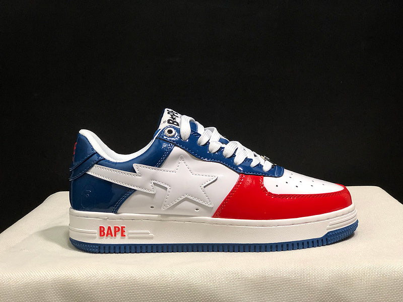 BAPE STA Low-Top Sneakers – Red, White & Blue
