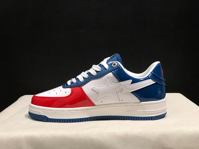 BAPE STA Low-Top Sneakers – Red, White & Blue