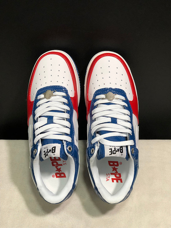 BAPE STA Low-Top Sneakers – Red, White & Blue