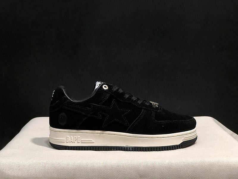 BAPE STA Low-Top Sneakers – Black & Cream