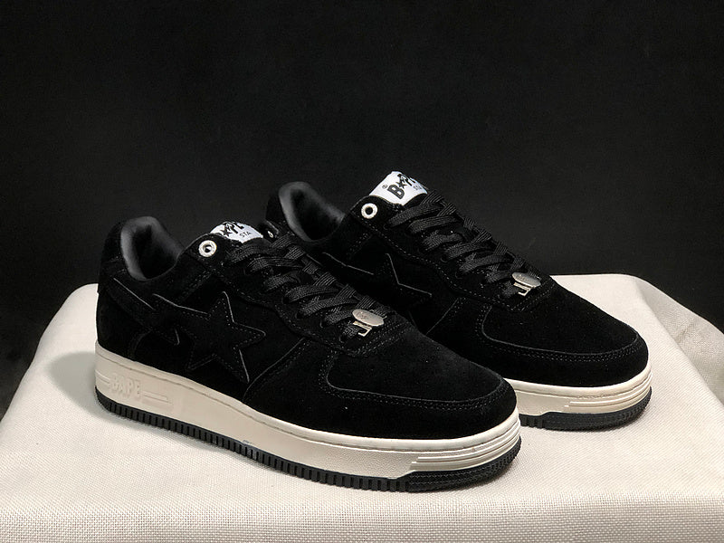 BAPE STA Low-Top Sneakers – Black & Cream