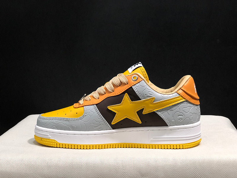 BAPE STA Low-Top Sneakers – Yellow, Gray, Black & Orange