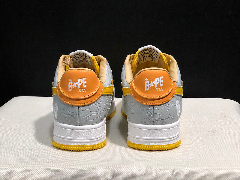 BAPE STA Low-Top Sneakers – Yellow, Gray, Black & Orange