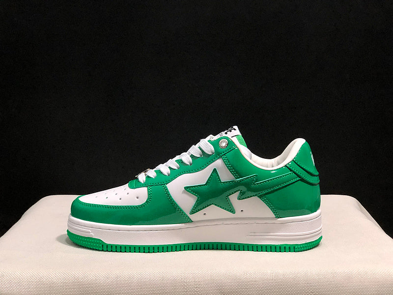 BAPE STA Low-Top Sneakers – Green & White