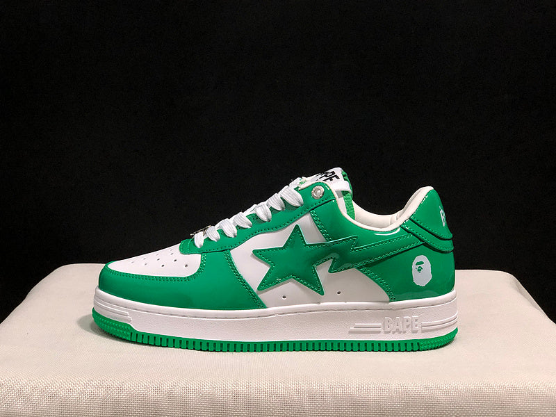 BAPE STA Low-Top Sneakers – Green & White