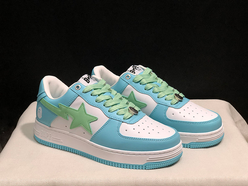 BAPE STA Low-Top Sneakers – Sky Blue, White & Mint Green