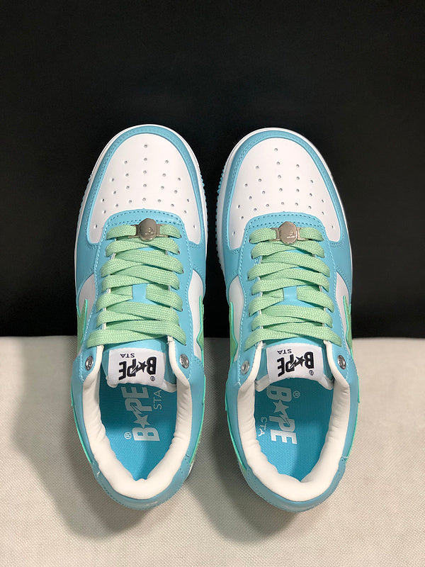 BAPE STA Low-Top Sneakers – Sky Blue, White & Mint Green