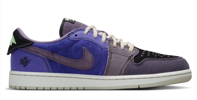 Zion Williamson x Air Jordan 1 Low OG "Voodoo Alternate" Sneakers - Purple / Blue / Black