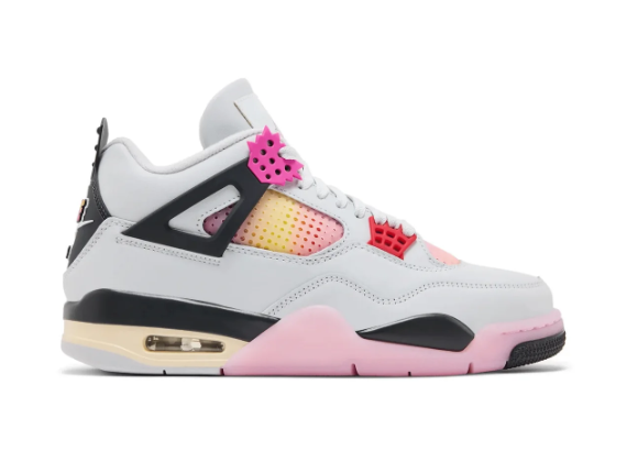 Air Jordan 4 Retro "Comic" Sneakers - Off-White / Pink / Black