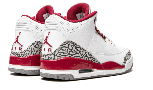 Air Jordan 3 Retro “Cardinal” – White / Cardinal Red / Grey