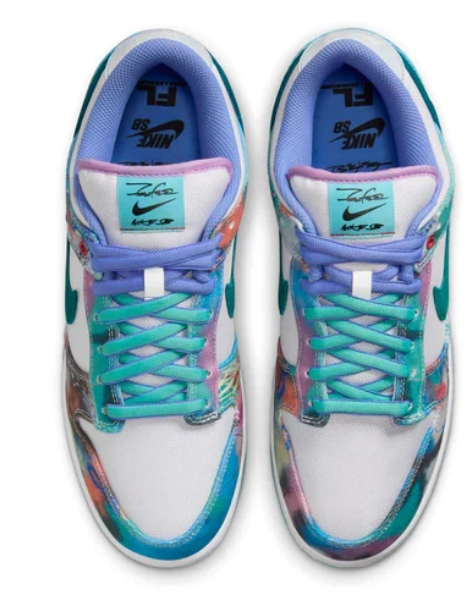 Futura Laboratories x Nike SB Dunk Low "Bleached Aqua" Sneakers